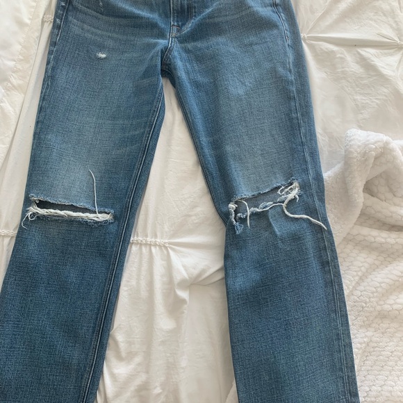 Frame Heritage Le Piper Blue Distressed Ankle Jeans - Picture 14 of 15